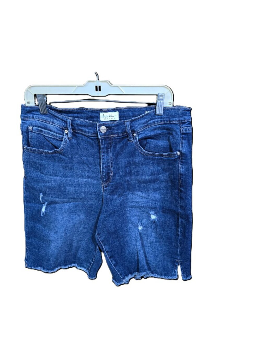 Nicole Miller Soho High rise Denim Shorts Distressed